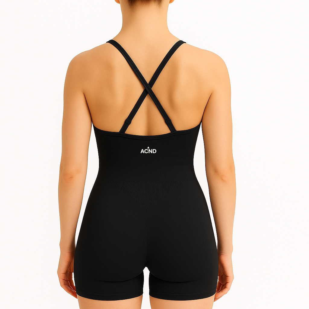 Black Figure form Unitard (back view) – Ascend Active activewear